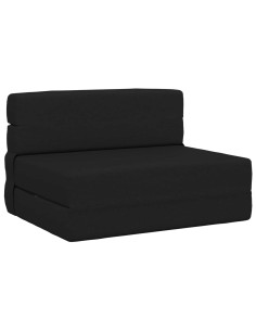 Divano Letto Pieghevole Nero 190 x 100 x 15 cm Tessuto