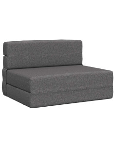 Divano Letto Pieghevole Grigio chiaro 190 x 100 x 15 cm Tessuto