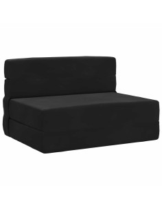 Divano Letto Pieghevole Nero 190 x 70 x 15 cm Velluto