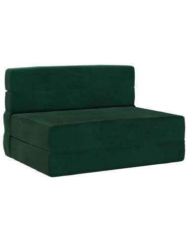 Divano Letto Pieghevole Verde Scuro 190 x 70 x 15 cm Velluto