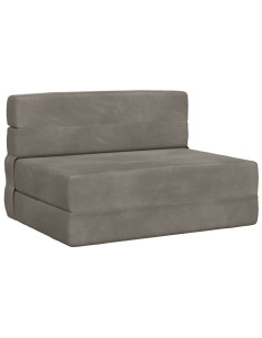 Divano Letto Pieghevole Grigio chiaro 190 x 70 x 15 cm Velluto
