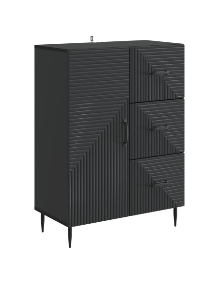 Credenza Nero 66 x 34,5 x 89,5 cm Legno ingegnerizzato