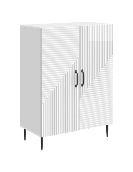 Credenza Bianco Lucido 66 x 34,5 x 89,5 cm Legno ingegnerizzato