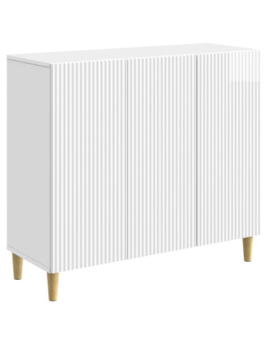 Credenza Bianco Lucido 89 x 34,5 x 80 cm Legno ingegnerizzato