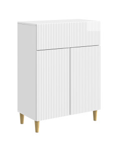 Credenza Bianco Lucido 66 x 34,5 x 90 cm Legno ingegnerizzato