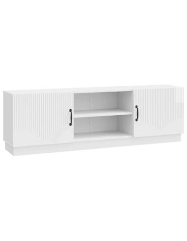 Mobile TV Bianco Lucido 150 x 31 x 47 cm Legno ingegnerizzato