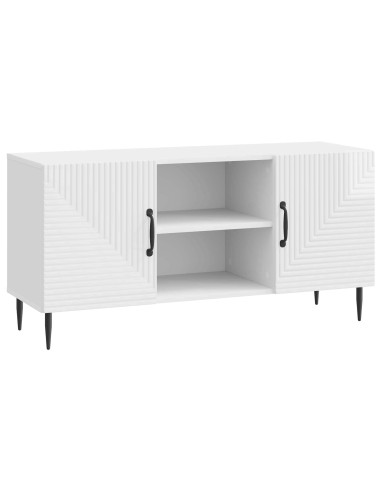 Mobile TV Bianco Lucido 102 x 34,5 x 50 cm Legno ingegnerizzato