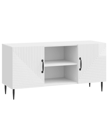 Mobile TV Bianco Lucido 102 x 34,5 x 50 cm Legno ingegnerizzato