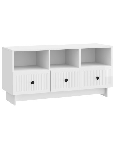 Mobile TV Bianco Lucido 102 x 34,5 x 50 cm Legno ingegnerizzato