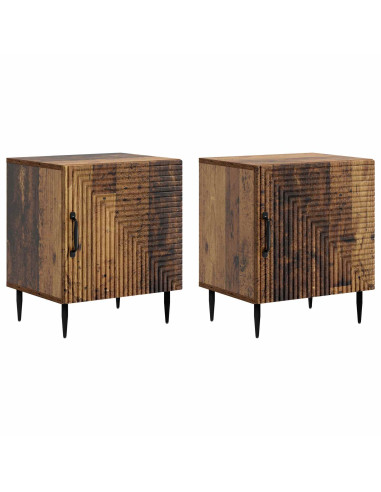 Armadio da Notte 2 pcs Legno antico 43 x 34,5 x 50 cm