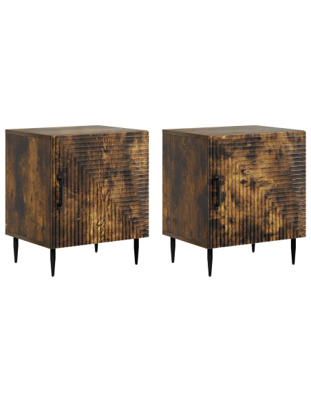 Armadio da Notte 2 pcs Rovere Fumo 43 x 34,5 x 50 cm