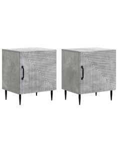 Armadio da Notte 2 pcs Grigio Cemento 43 x 34,5 x 50 cm