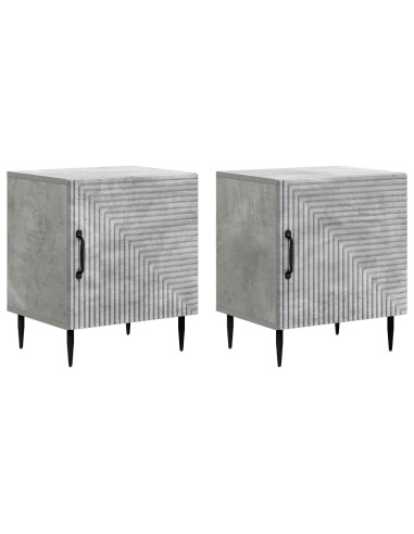 Armadio da Notte 2 pcs Grigio Cemento 43 x 34,5 x 50 cm