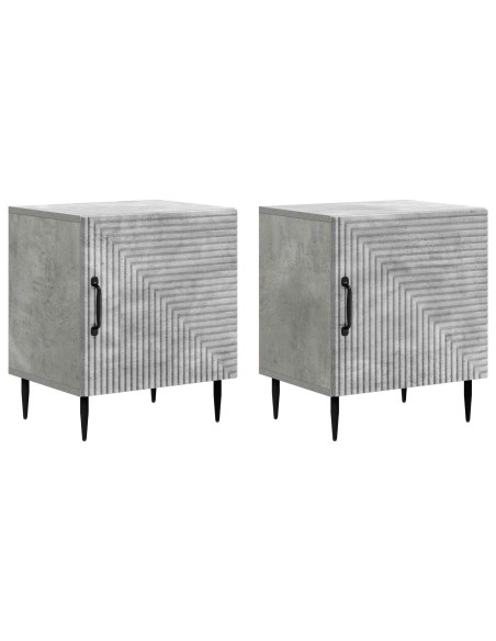 Armadio da Notte 2 pcs Grigio Cemento 43 x 34,5 x 50 cm