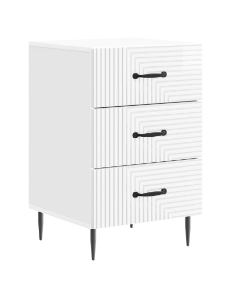 Armadio da Notte con cassetto Bianco Lucido 43 x 41 x 66,5 cm