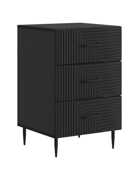 Armadio da Notte Nero 43 x 41 x 66,5 cm Legno ingegnerizzato