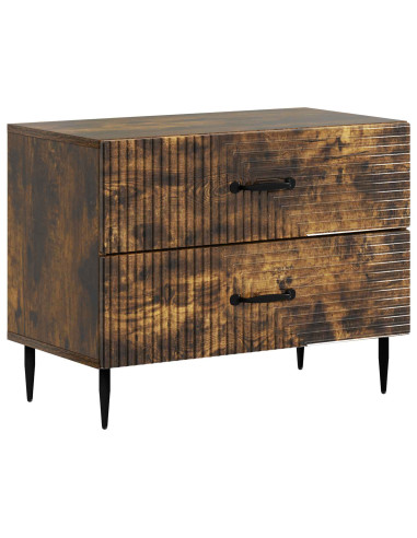 Armadio da Notte con cassetto Rovere Fumo 62 x 34,5 x 47,5 cm