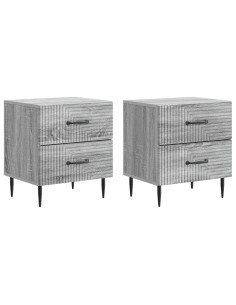 Armadio da Notte 2 pcs Grigio Sonoma 43 x 34,5 x 47,5 cm