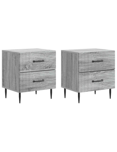 Armadio da Notte 2 pcs Grigio Sonoma 43 x 34,5 x 47,5 cm