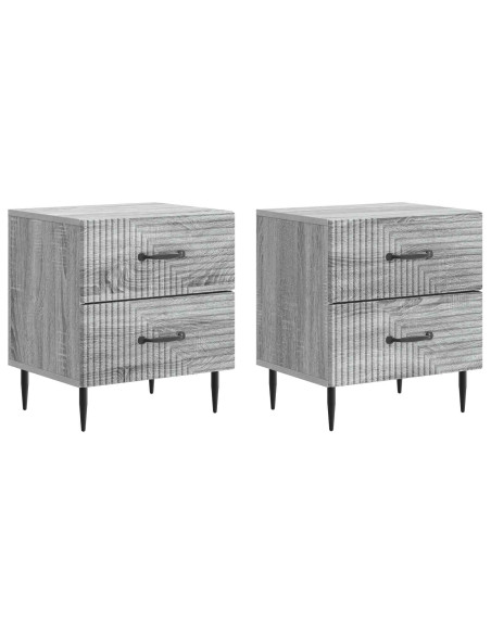 Armadio da Notte 2 pcs Grigio Sonoma 43 x 34,5 x 47,5 cm