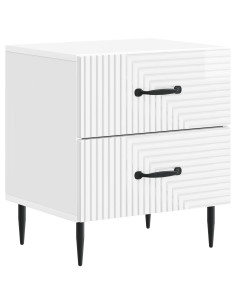 Armadio da Notte con cassetto Bianco Lucido 43 x 34,5 x 47,5 cm