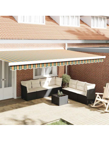 Tenda a Braccio Verde e giallo 480 x 20 cm Tela