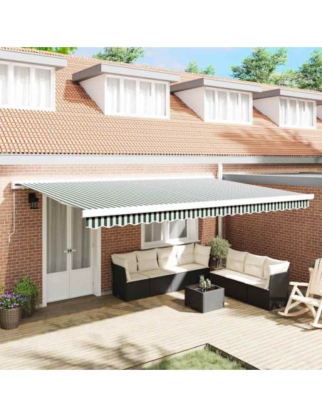 Telo di ricambio per tenda da sole Verde e Bianco 480 x 345 cm