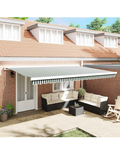 Telo di ricambio per tenda da sole Verde e Bianco 480 x 295 cm