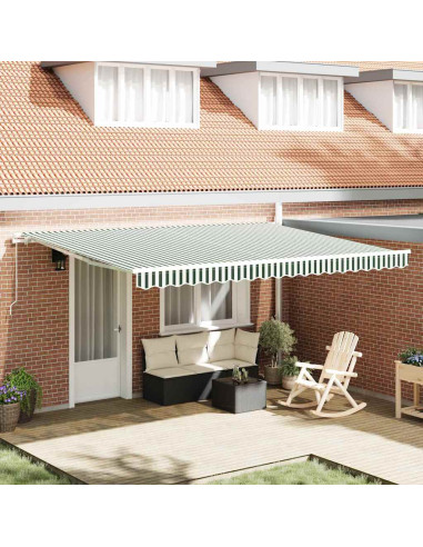 Telo di ricambio per tenda da sole Verde e Bianco 430 x 295 cm