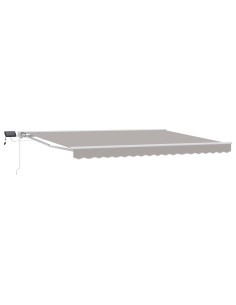 Cornice per Tenda Manuale con LED Grigio chiaro 4,5 × 3 m