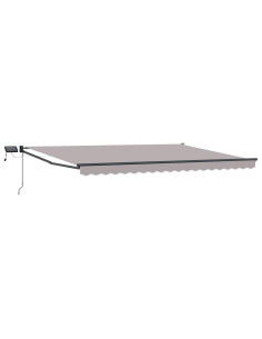 Tenda retrattile manuale con LED Grigio chiaro 4,5 × 3 m