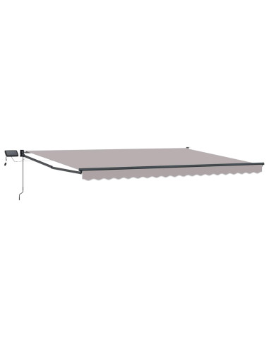 Tenda retrattile manuale con LED Grigio chiaro 4,5 × 3 m