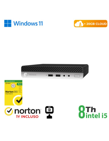 RINOVO Ultra Mini PC DM HP 400 G4 REFURBISHED i5-8X00T SODDR4 16GB SSD 256GB W11P No Dvd Grade A 1Y