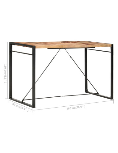Tavolo da Bar 180x90x110cm in Legno Massello di Sheesham