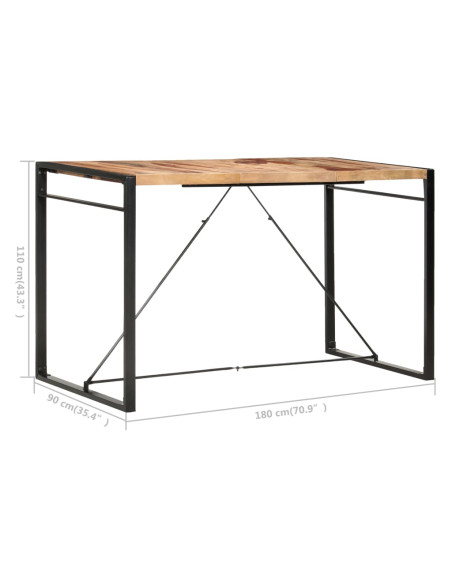 Tavolo da Bar 180x90x110cm in Legno Massello di Sheesham