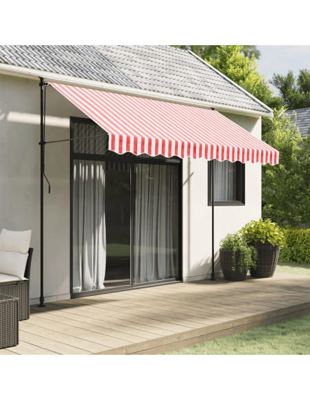 Tessuto Ricambio per Mantovana da Tenda Righe Rosse Bianche 3 m