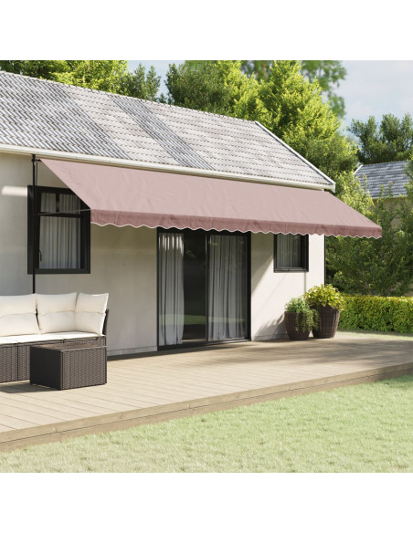 Tessuto di Ricambio per Mantovana da Tenda Strisce Marroni 6 m