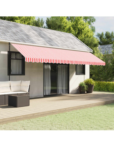 Tessuto Ricambio per Mantovana da Tenda Righe Rosse Bianche 6m