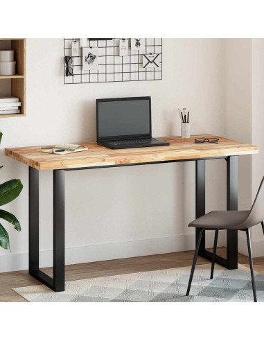 Piano Tavolo Rettangolare 140x60x4 cm Legno Massello di Acacia