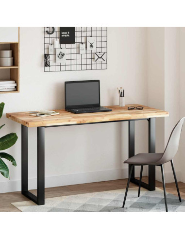 Piano Tavolo Rettangolare 140x60x4 cm Legno Massello di Acacia