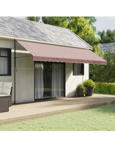 Tessuto di Ricambio per Mantovana da Tenda Strisce Marroni 5 m