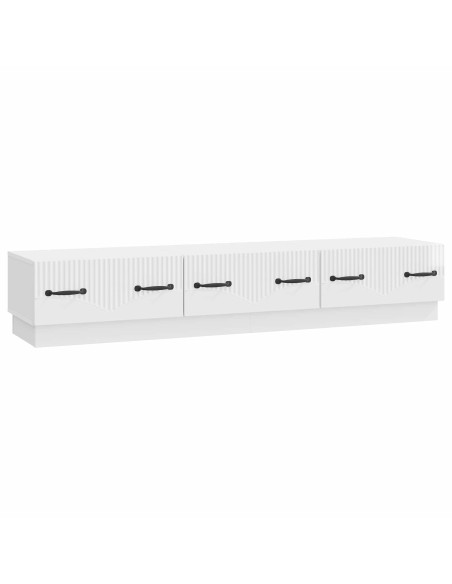 Mobile TV Bianco Lucido 147 x 34,5 x 27 cm Legno ingegnerizzato