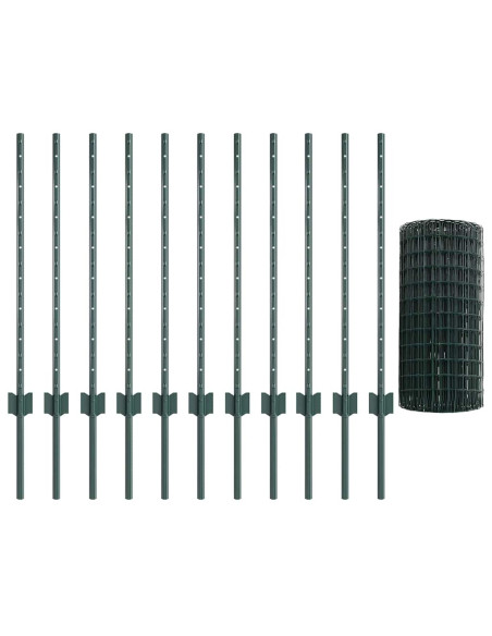 Recinzione con Posto Verde 0,8 x 25 m Acciaio