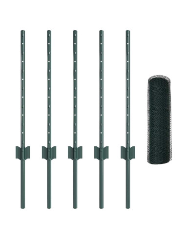 Recinzione con Posto Verde 0,5 x 10 m Acciaio e PVC