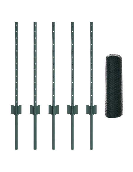 Recinzione con Posto Verde 0,5 x 10 m Acciaio e PVC