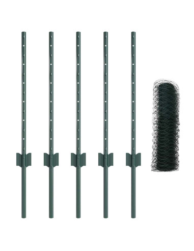 Recinzione con Posto Verde 0,5 x 10 m Acciaio e PVC