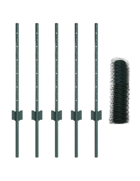 Recinzione con Posto Verde 0,5 x 10 m Acciaio e PVC