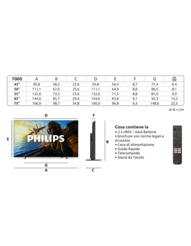 Philips Serie 7000 55PUS7000 4K UHD LED 139cm 55" Smart TV Dolby Atmos Titan OS