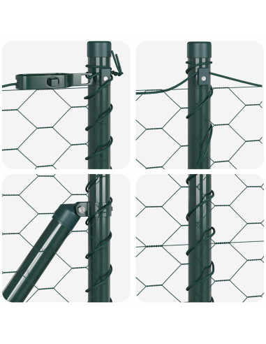 Palo della recinzione Verde 10 x 1 m (maglia 50 mm)