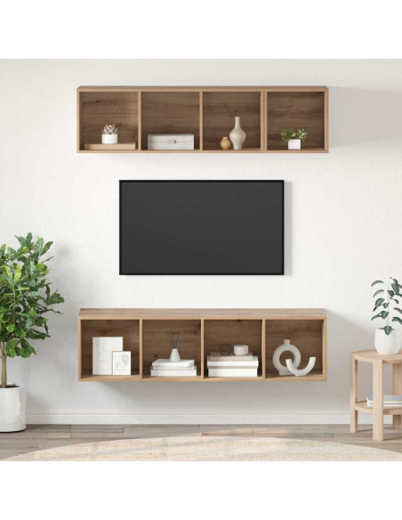 Set mobile TV 3 pcs Rovere artigianale Legno multistrato